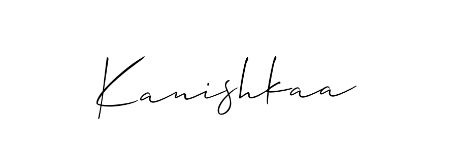 How to make Kanishkaa signature? Allison_Script is a professional autograph style. Create handwritten signature for Kanishkaa name. Kanishkaa signature style 2 images and pictures png