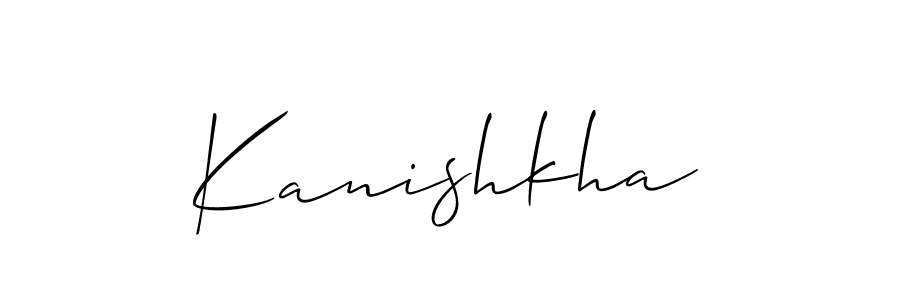 The best way (Allison_Script) to make a short signature is to pick only two or three words in your name. The name Kanishkha include a total of six letters. For converting this name. Kanishkha signature style 2 images and pictures png