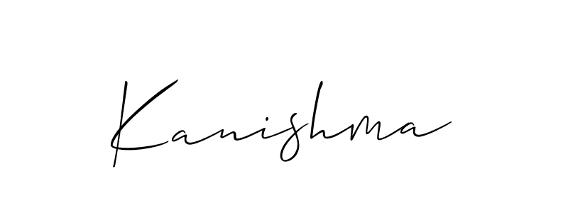 Make a beautiful signature design for name Kanishma. With this signature (Allison_Script) style, you can create a handwritten signature for free. Kanishma signature style 2 images and pictures png