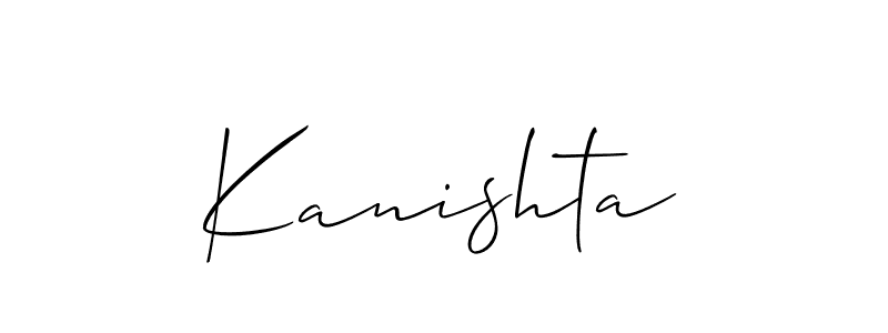 Use a signature maker to create a handwritten signature online. With this signature software, you can design (Allison_Script) your own signature for name Kanishta. Kanishta signature style 2 images and pictures png