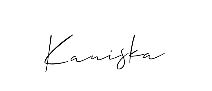 How to make Kaniska signature? Allison_Script is a professional autograph style. Create handwritten signature for Kaniska name. Kaniska signature style 2 images and pictures png