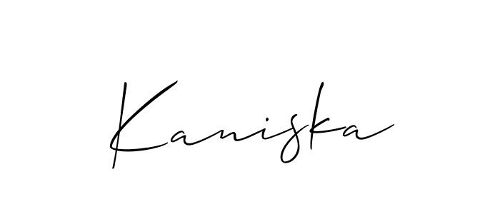 if you are searching for the best signature style for your name Kaniska. so please give up your signature search. here we have designed multiple signature styles  using Allison_Script. Kaniska signature style 2 images and pictures png
