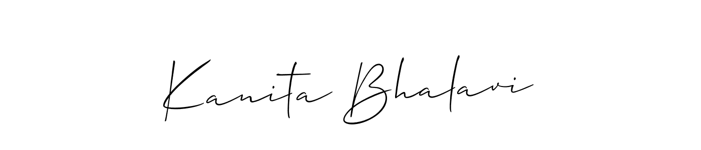 Also You can easily find your signature by using the search form. We will create Kanita Bhalavi name handwritten signature images for you free of cost using Allison_Script sign style. Kanita Bhalavi signature style 2 images and pictures png