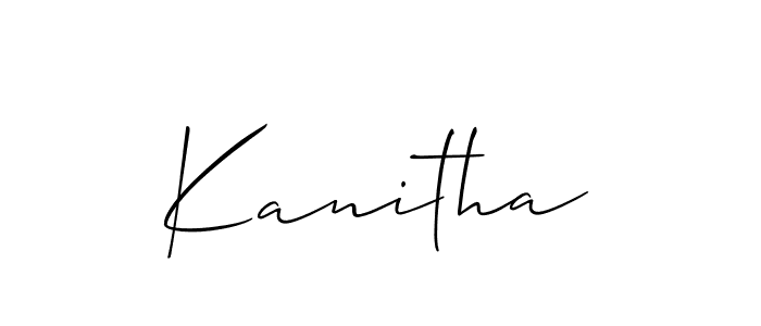 Make a beautiful signature design for name Kanitha. With this signature (Allison_Script) style, you can create a handwritten signature for free. Kanitha signature style 2 images and pictures png