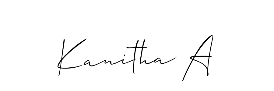 It looks lik you need a new signature style for name Kanitha A. Design unique handwritten (Allison_Script) signature with our free signature maker in just a few clicks. Kanitha A signature style 2 images and pictures png