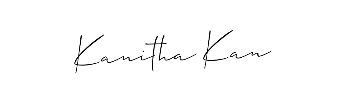Make a short Kanitha Kan signature style. Manage your documents anywhere anytime using Allison_Script. Create and add eSignatures, submit forms, share and send files easily. Kanitha Kan signature style 2 images and pictures png