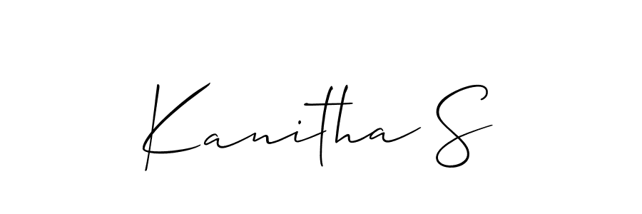 You should practise on your own different ways (Allison_Script) to write your name (Kanitha S) in signature. don't let someone else do it for you. Kanitha S signature style 2 images and pictures png