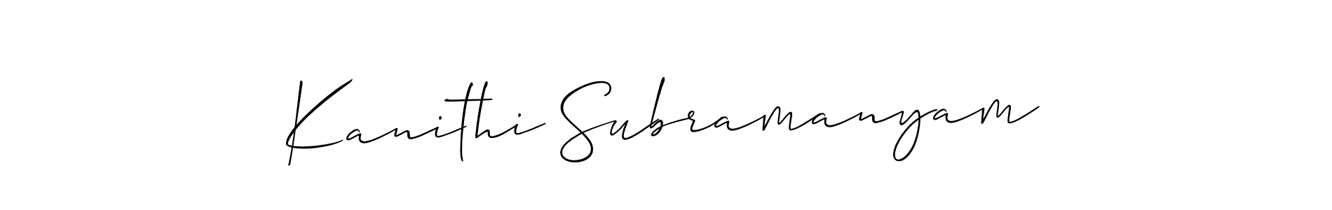 How to make Kanithi Subramanyam signature? Allison_Script is a professional autograph style. Create handwritten signature for Kanithi Subramanyam name. Kanithi Subramanyam signature style 2 images and pictures png