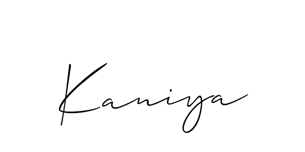 Create a beautiful signature design for name Kaniya. With this signature (Allison_Script) fonts, you can make a handwritten signature for free. Kaniya signature style 2 images and pictures png