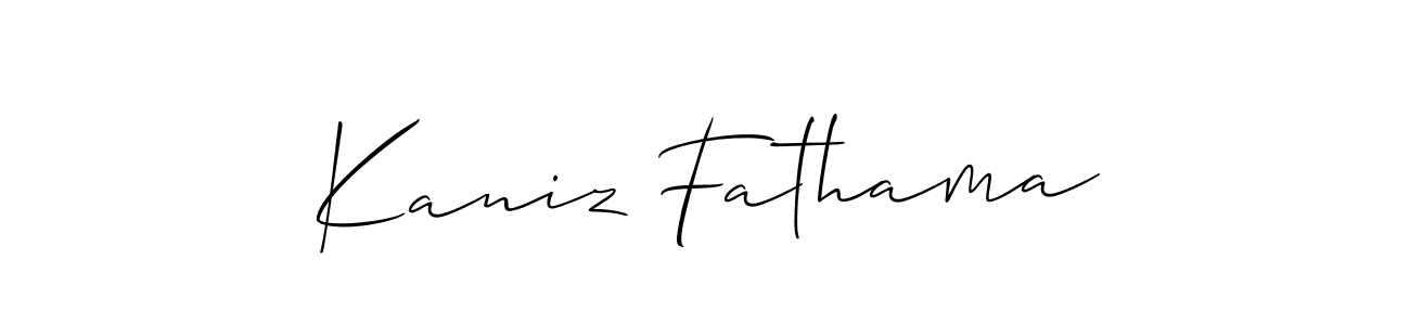 Also we have Kaniz Fathama name is the best signature style. Create professional handwritten signature collection using Allison_Script autograph style. Kaniz Fathama signature style 2 images and pictures png
