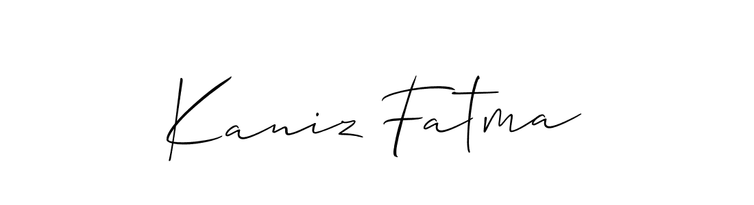Use a signature maker to create a handwritten signature online. With this signature software, you can design (Allison_Script) your own signature for name Kaniz Fatma. Kaniz Fatma signature style 2 images and pictures png