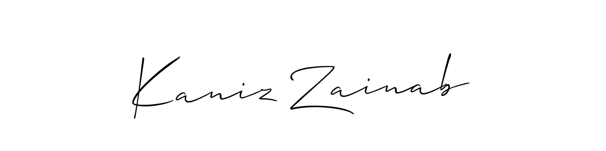 How to Draw Kaniz Zainab signature style? Allison_Script is a latest design signature styles for name Kaniz Zainab. Kaniz Zainab signature style 2 images and pictures png