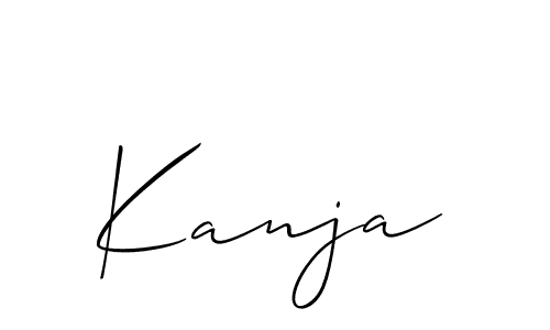 Make a beautiful signature design for name Kanja. With this signature (Allison_Script) style, you can create a handwritten signature for free. Kanja signature style 2 images and pictures png