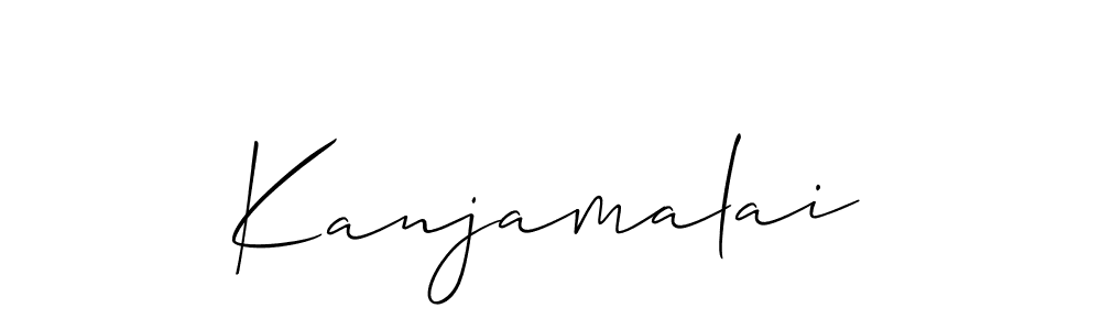 Use a signature maker to create a handwritten signature online. With this signature software, you can design (Allison_Script) your own signature for name Kanjamalai. Kanjamalai signature style 2 images and pictures png