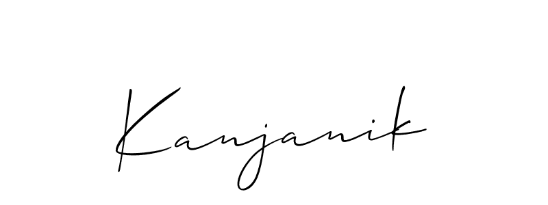 Similarly Allison_Script is the best handwritten signature design. Signature creator online .You can use it as an online autograph creator for name Kanjanik. Kanjanik signature style 2 images and pictures png