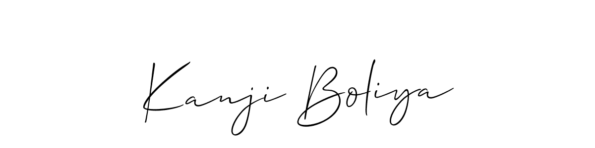 The best way (Allison_Script) to make a short signature is to pick only two or three words in your name. The name Kanji Boliya include a total of six letters. For converting this name. Kanji Boliya signature style 2 images and pictures png