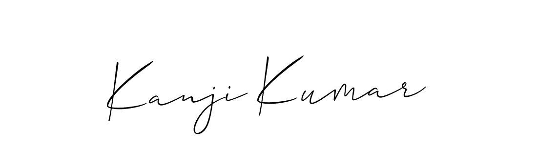 Allison_Script is a professional signature style that is perfect for those who want to add a touch of class to their signature. It is also a great choice for those who want to make their signature more unique. Get Kanji Kumar name to fancy signature for free. Kanji Kumar signature style 2 images and pictures png