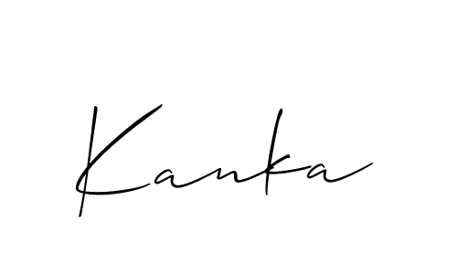 Design your own signature with our free online signature maker. With this signature software, you can create a handwritten (Allison_Script) signature for name Kanka. Kanka signature style 2 images and pictures png