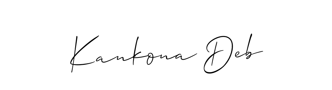 Make a short Kankona Deb signature style. Manage your documents anywhere anytime using Allison_Script. Create and add eSignatures, submit forms, share and send files easily. Kankona Deb signature style 2 images and pictures png