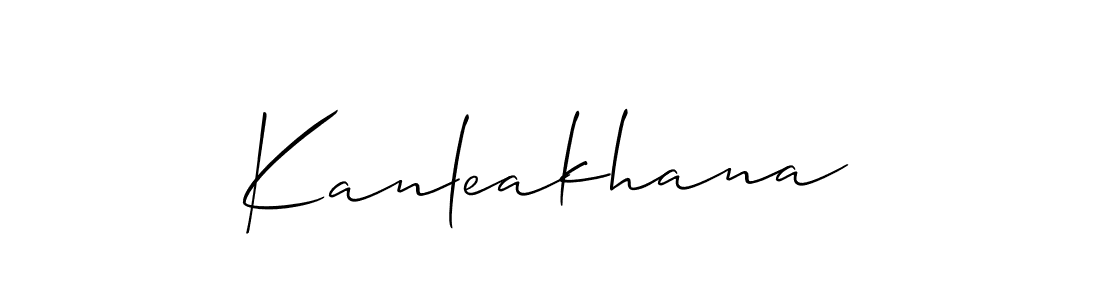 Also we have Kanleakhana name is the best signature style. Create professional handwritten signature collection using Allison_Script autograph style. Kanleakhana signature style 2 images and pictures png