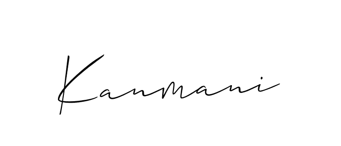 Design your own signature with our free online signature maker. With this signature software, you can create a handwritten (Allison_Script) signature for name Kanmani. Kanmani signature style 2 images and pictures png