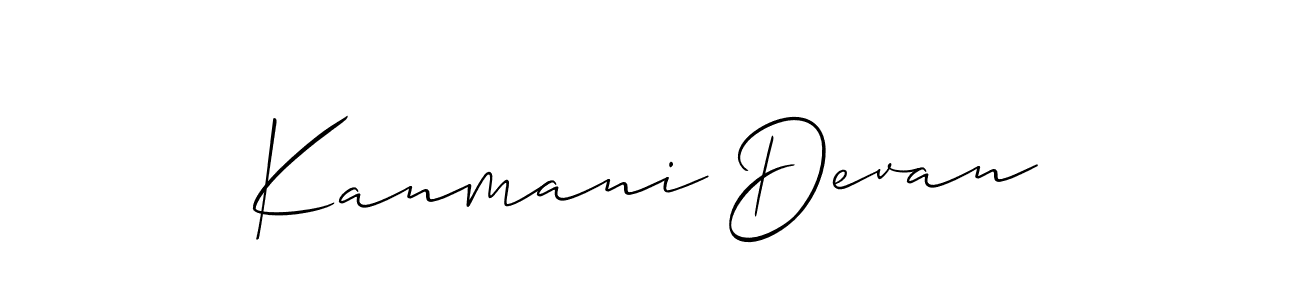 You can use this online signature creator to create a handwritten signature for the name Kanmani Devan. This is the best online autograph maker. Kanmani Devan signature style 2 images and pictures png