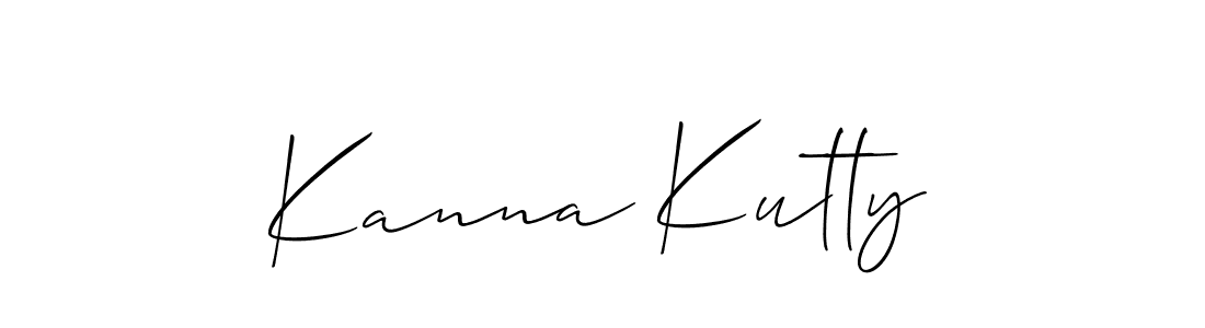 Use a signature maker to create a handwritten signature online. With this signature software, you can design (Allison_Script) your own signature for name Kanna Kutty. Kanna Kutty signature style 2 images and pictures png