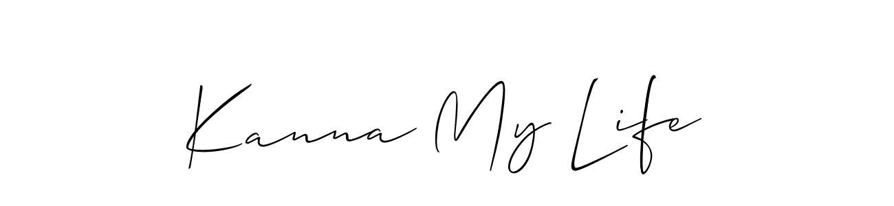 Also You can easily find your signature by using the search form. We will create Kanna My Life name handwritten signature images for you free of cost using Allison_Script sign style. Kanna My Life signature style 2 images and pictures png