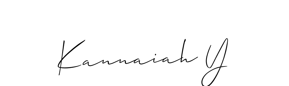 Create a beautiful signature design for name Kannaiah Y. With this signature (Allison_Script) fonts, you can make a handwritten signature for free. Kannaiah Y signature style 2 images and pictures png