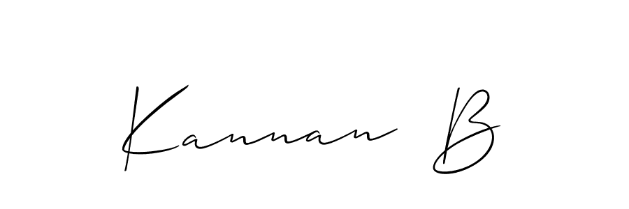 The best way (Allison_Script) to make a short signature is to pick only two or three words in your name. The name Kannan  B include a total of six letters. For converting this name. Kannan  B signature style 2 images and pictures png