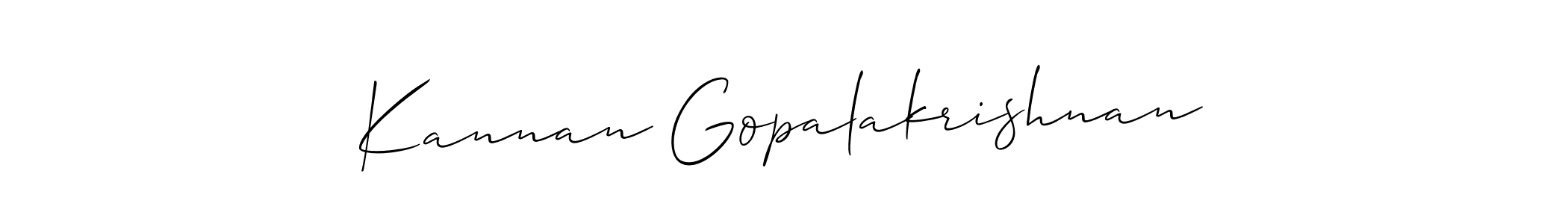 How to make Kannan Gopalakrishnan name signature. Use Allison_Script style for creating short signs online. This is the latest handwritten sign. Kannan Gopalakrishnan signature style 2 images and pictures png