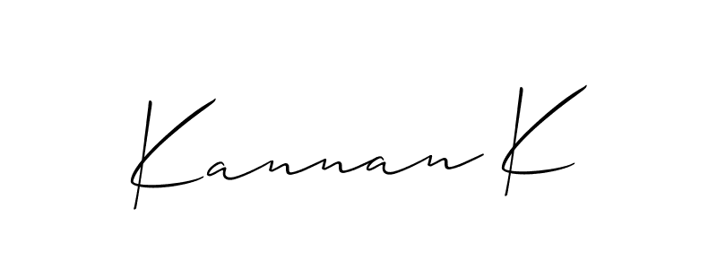 Create a beautiful signature design for name Kannan K. With this signature (Allison_Script) fonts, you can make a handwritten signature for free. Kannan K signature style 2 images and pictures png