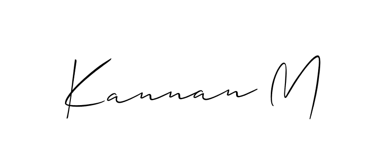 How to Draw Kannan M signature style? Allison_Script is a latest design signature styles for name Kannan M. Kannan M signature style 2 images and pictures png