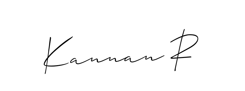 Create a beautiful signature design for name Kannan R. With this signature (Allison_Script) fonts, you can make a handwritten signature for free. Kannan R signature style 2 images and pictures png