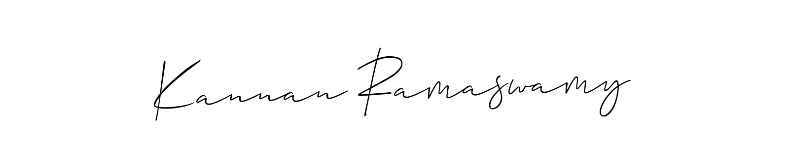 The best way (Allison_Script) to make a short signature is to pick only two or three words in your name. The name Kannan Ramaswamy include a total of six letters. For converting this name. Kannan Ramaswamy signature style 2 images and pictures png