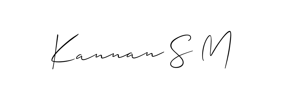 Make a beautiful signature design for name Kannan S M. With this signature (Allison_Script) style, you can create a handwritten signature for free. Kannan S M signature style 2 images and pictures png