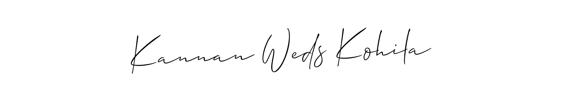 Make a beautiful signature design for name Kannan Weds Kohila. With this signature (Allison_Script) style, you can create a handwritten signature for free. Kannan Weds Kohila signature style 2 images and pictures png