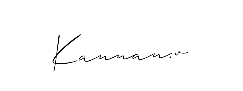 Design your own signature with our free online signature maker. With this signature software, you can create a handwritten (Allison_Script) signature for name Kannan.v. Kannan.v signature style 2 images and pictures png