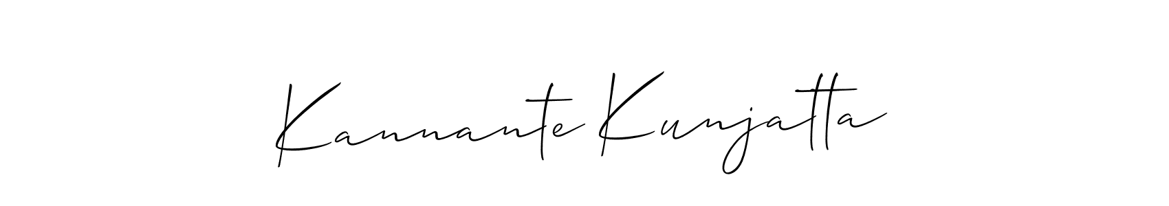 The best way (Allison_Script) to make a short signature is to pick only two or three words in your name. The name Kannante Kunjatta include a total of six letters. For converting this name. Kannante Kunjatta signature style 2 images and pictures png