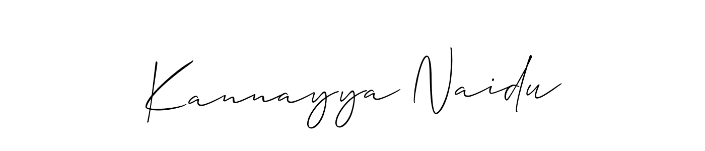 Also we have Kannayya Naidu name is the best signature style. Create professional handwritten signature collection using Allison_Script autograph style. Kannayya Naidu signature style 2 images and pictures png