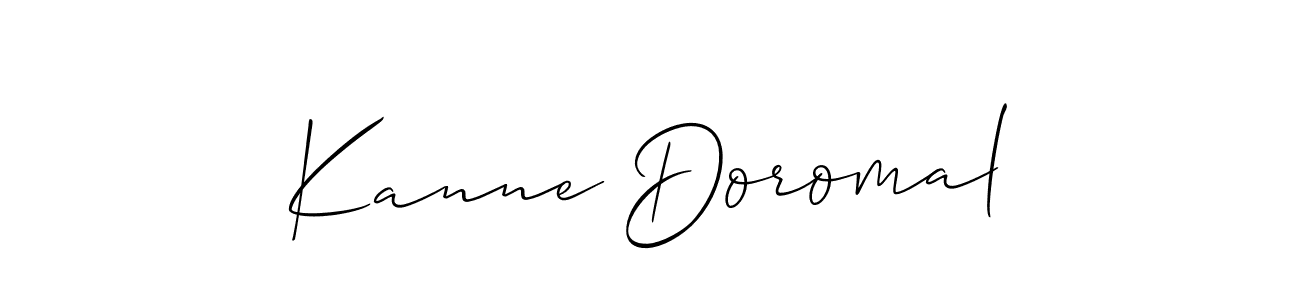 Make a short Kanne Doromal signature style. Manage your documents anywhere anytime using Allison_Script. Create and add eSignatures, submit forms, share and send files easily. Kanne Doromal signature style 2 images and pictures png