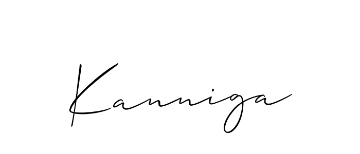 Similarly Allison_Script is the best handwritten signature design. Signature creator online .You can use it as an online autograph creator for name Kanniga. Kanniga signature style 2 images and pictures png