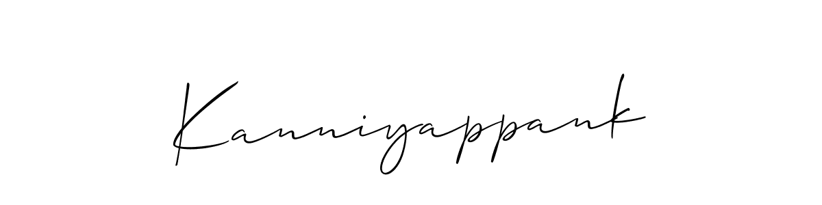 Similarly Allison_Script is the best handwritten signature design. Signature creator online .You can use it as an online autograph creator for name Kanniyappank. Kanniyappank signature style 2 images and pictures png