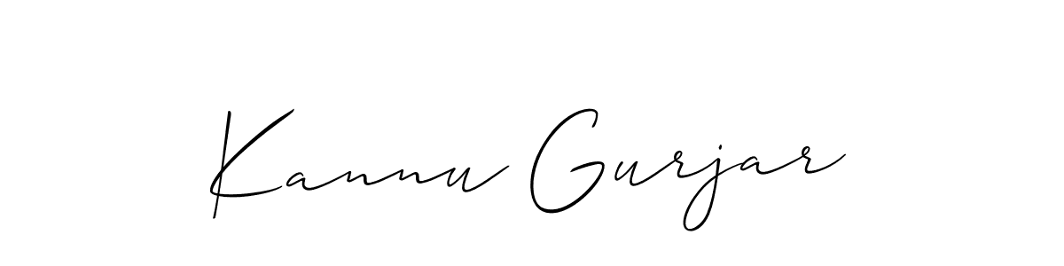 The best way (Allison_Script) to make a short signature is to pick only two or three words in your name. The name Kannu Gurjar include a total of six letters. For converting this name. Kannu Gurjar signature style 2 images and pictures png