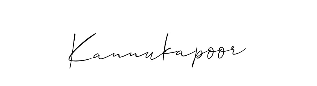 Allison_Script is a professional signature style that is perfect for those who want to add a touch of class to their signature. It is also a great choice for those who want to make their signature more unique. Get Kannukapoor name to fancy signature for free. Kannukapoor signature style 2 images and pictures png