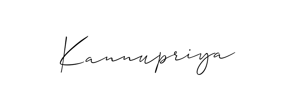 How to make Kannupriya signature? Allison_Script is a professional autograph style. Create handwritten signature for Kannupriya name. Kannupriya signature style 2 images and pictures png