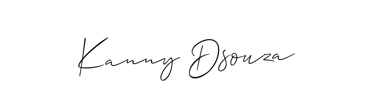 Create a beautiful signature design for name Kanny Dsouza. With this signature (Allison_Script) fonts, you can make a handwritten signature for free. Kanny Dsouza signature style 2 images and pictures png