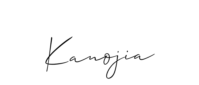 Use a signature maker to create a handwritten signature online. With this signature software, you can design (Allison_Script) your own signature for name Kanojia. Kanojia signature style 2 images and pictures png