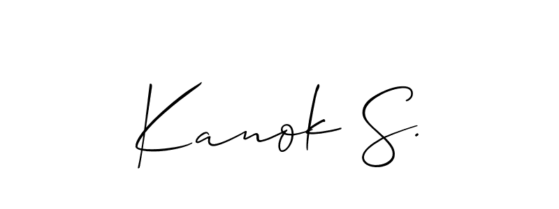 if you are searching for the best signature style for your name Kanok S.. so please give up your signature search. here we have designed multiple signature styles  using Allison_Script. Kanok S. signature style 2 images and pictures png