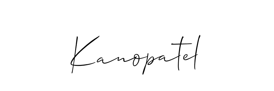 Design your own signature with our free online signature maker. With this signature software, you can create a handwritten (Allison_Script) signature for name Kanopatel. Kanopatel signature style 2 images and pictures png